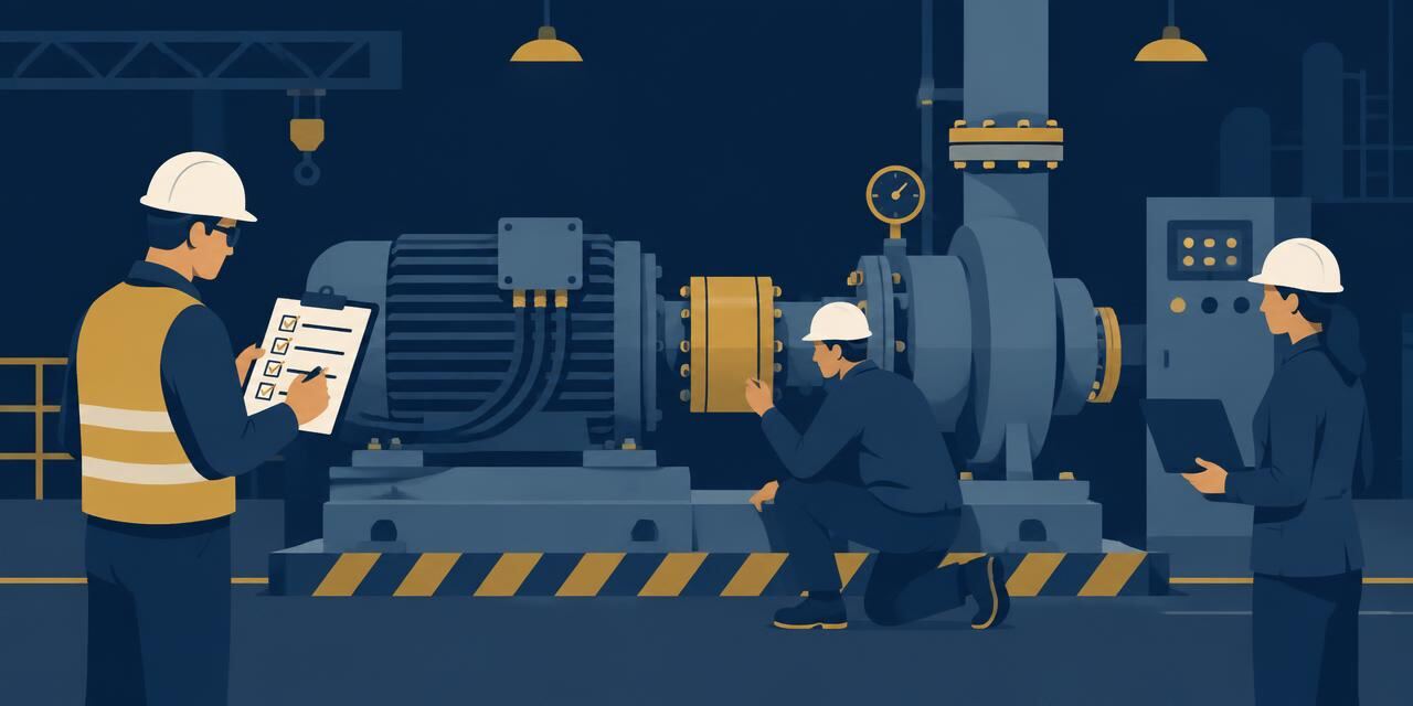 Ingenieure bei der Werksabnahme einer Industriemaschine