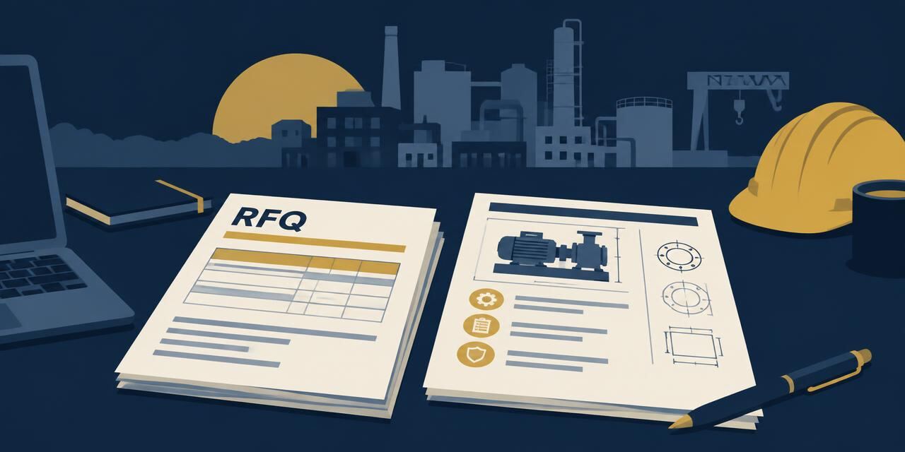 Strukturierte RFQ-Unterlagen und Spezifikationsblätter für ein Industrieprojekt
