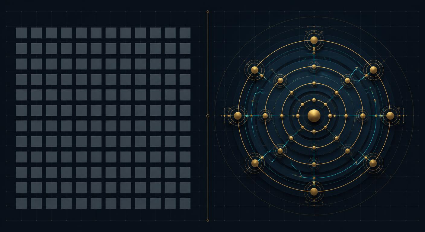 Comparison illustration of a traditional marketplace model against the Global B2B Group buyer-first model