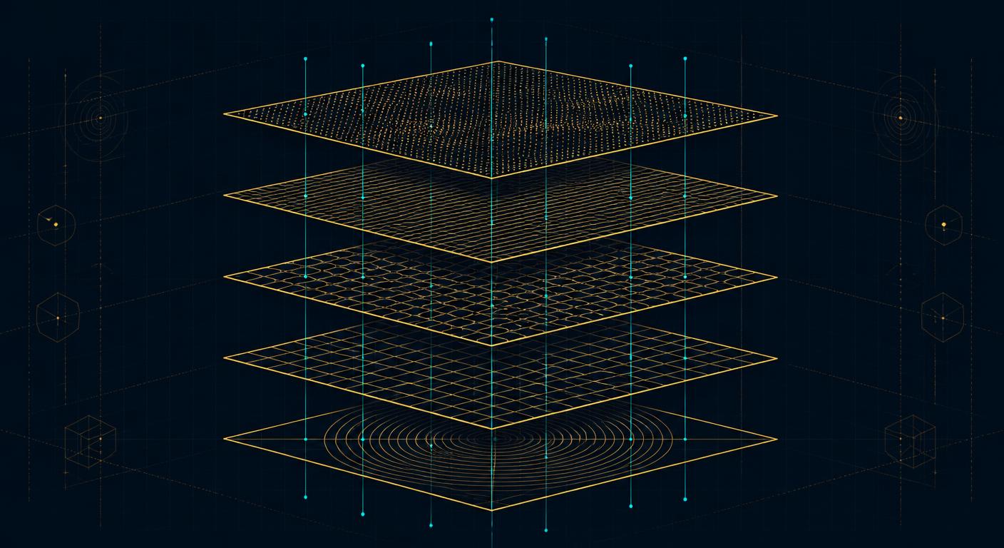 Layered diagram of the industrial procurement operating system from knowledge to delivery