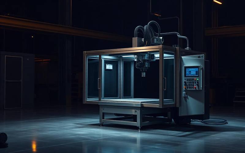 Custom special-purpose machine on an industrial factory floor
