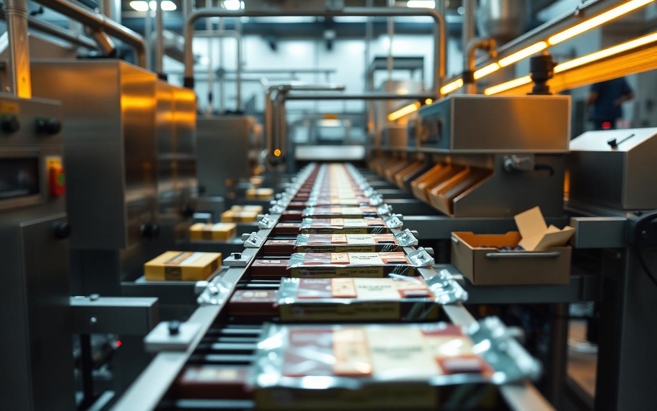 Chocolate flow-wrapping and cartoning packaging line